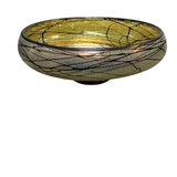 GLASS ART BOWL WITH DESIGN HOME DECOR 3 X 7.5 DIAM..