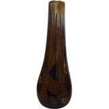 GLASS WITH TORTOISE DESIGN VASE HOME DECOR BROWN/AMBER 20H