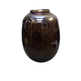 GLASS WITH TORTOISE DESIGN VASE HOME DECOR BROWN/AMBER 10H