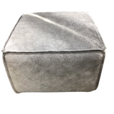 CUBE COWHIDE OTTOMAN GRAY 16.5H X 24 X 24