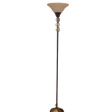 PIER ONE TORCHIERE FLOOR METAL/GLASS LAMP/LIGHTING SILVER/WHITE 72H