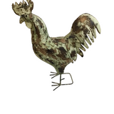 METAL ROOSTER HOME DECOR DISTRESSED GREEN/BROWN 18"H