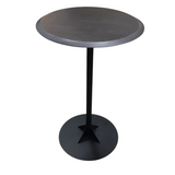 FOUR HANDS PEDESTAL PUB ACCENT TABLE BLACK/BROWN 36H X 22 DIAM..