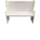 WOOD PEW BENCH WHITE 38H X 47W X 20D