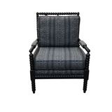 CRAFTMASTER FURNITURE SPOOL ACCENT CHAIR ESPRESSO/GRAY/WHITE 41H X 30W X 33D