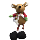 MOUSE SHELF SITTER HOLIDAY DECOR MULTICOLOR 16H