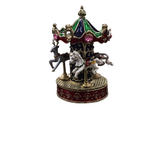 ORNATE CAROUSEL TRINKET BOX HOME DECOR GOLD/RED/GREEN 4"H