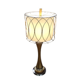 METAL/GLASS LAMP/LIGHTING GOLD/CREAM 30H