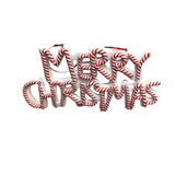 CANDY CANE "MERRY CHRISTMAS SIGN" HOLIDAY DECOR RED/WHITE 4 X 8.5
