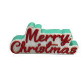 MERRY CHRISTMAS SIGN HOLIDAY DECOR RED/WHITE/GREEN 3.5 X 8