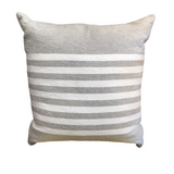 EURO WITH STRIPED DESIGN PILLOW GRAY/WHITE 24 X 24