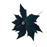POINSETTIA STEM FLORAL/GREENERY TEAL GREEN 22"