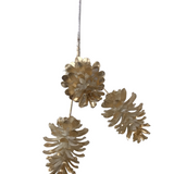 PINECONE STEM FLORAL/GREENERY GOLD/WHITE 28"