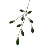 FLOCKED CHRISTMAS BULB PICK FLORAL/GREENERY GREEN 24"