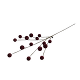 FLOCKED BALL STEM FLORAL/GREENERY BURGUNDY 23.5