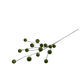 FLOCKED BALL STEM FLORAL/GREENERY GREEN 23.5