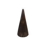 RIBBED FROSTED LED MERCURY GLASS TREE WITH TIMER HOLIDAY DECOR COOPER 9.5"