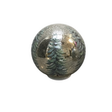 PINE TREE LED MERCURY GLASS GLOBE WITH TIMER HOLIDAY DECOR SILVER/GREEN 6"