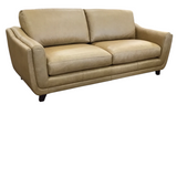 HAYDEN-RENAISSANCE MARIGOLD CHAIR AND A HALF LEATHER SOFA CARAMEL 27H x 84W x 37D