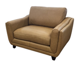 HAYDEN-RENAISSANCE MARIGOLD CHAIR AND A HALF LEATHER CHAIR CARAMEL 27H X 49.5W X 37D