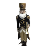 SANTA SOLDIER WITH HORN HOLIDAY DECOR BLACK/GOLD 10.5