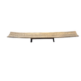 WOOD WITH METAL LEGS CANDLE HOLDER HOME DECOR BROWN 2.5H X 27L X 4.5D