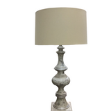 WOOD DISTRESSED LAMP/LIGHTING DISTRESSED SILVER/WHITE