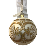 WATERFORD CRYSTAL ROUND ORNAMENT HOLIDAY DECOR WHITE 5"