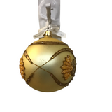 WATERFORD CRYSTAL ROUND ORNAMENT HOLIDAY DECOR GOLD 5"