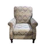 LAZBOY PUSH-BACK WITH PATTERN RECLINER BLUE/WHITE/GRAY 36H X 33W X 32D