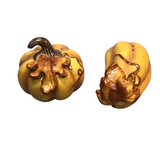 PUMPKIN SHAPE SALT AND PEPPER SHAKERS HOLIDAY DECOR 3" 2"