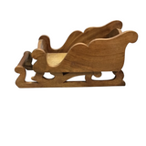 WOOD SLEIGH HOLIDAY DECOR BROWN 10H X 20W X 9D