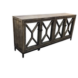 CLASSIC HOME RECLAIMED PINE WOOD WITH MIRROR SIDEBOARD NATURAL WOOD 37H X 81.5W X 18D