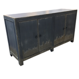 HOOKER BOHEME WITH 4 DOORS CONSOLE/SOFA TABLE BLUE/BROWN 32H X 60W X 18D
