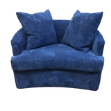 NORWALK "ANNETTE" OVERSIZE SWIVEL ACCENT CHAIR BLUE 31H X 48W X 40.5D