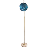FLOOR LAMP WITH GLASS SHADE LAMP/LIGHTING BLUE/GOLD 65.5H