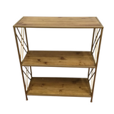 WITH 2 SHELVES BOOKSHELF BOOKCASE GOLD 32.5H X 27.5W X 11D