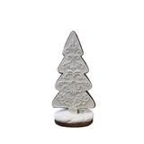 GLITTERED RESIN GINGERBREAD COOKIE TREE HOLIDAY DECOR BROWN/WHITE 9"