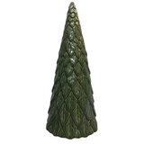 CERAMIC LEAF CHRISTMAS TREE HOLIDAY DECOR GREEN 18.5"