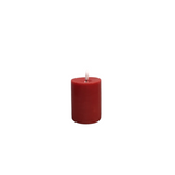 ON/OFF TOUCH LED PILLAR CANDLE WITH TIMER HOLIDAY DECOR RED 4 X 3