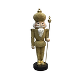 RESIN FAUX BEADED SOLDIER HOLIDAY DECOR GOLD 12.5