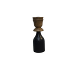 WOOD TAPER CANDLE HOLDER HOLIDAY DECOR NATURAL/BLACK 12"