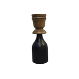 WOOD TAPER CANDLE HOLDER HOLIDAY DECOR NATURAL/BLACK 15"