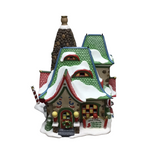 DEPARTMENT 56 MR'S CLAUS HANDMADE X-MAS STOCKINGS "VILLAGE HOUSE" HOLIDAY DECOR MULTICOLOR 9 X 7