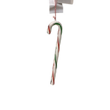 BLOWN GLASS CANDY CANE ORNAMENT HOLIDAY DECOR RED/GREEN 9"