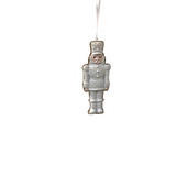 GLITTERED RESIN NUTCRACKER ORNAMENT HOLIDAY DECOR WHITE