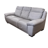 NATUZZI LEATHER SOFA GRAY 37H X 92W X 40D