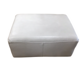 NATUZZI LEATHER OTTOMAN GRAY 16H X 35W X 28D