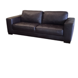 LEATHER WITH 3 SEATS SOFA BROWN 34H X 88W X 39D