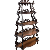 ANTIQUE WITH 5 SHELVES BOOKSHELF BOOKCASE BROWN 65.5H X 38.5W X 15D